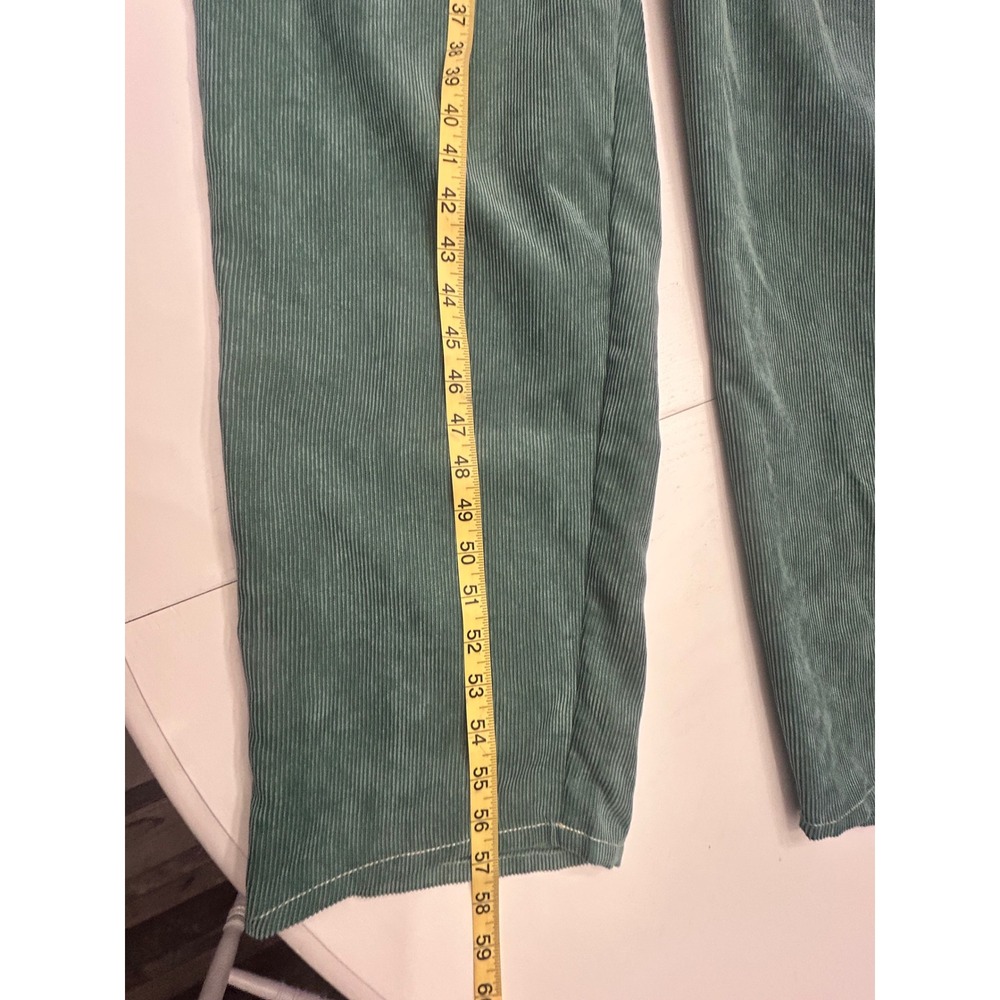 Entro Sage Green Corduroy Puff Sleeve Jumpsuit Utility Boiler Suit - Picture 10 of 11